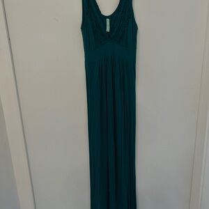 Gilli Teal Sleeveless Maxi Dress with Scoop Neckline